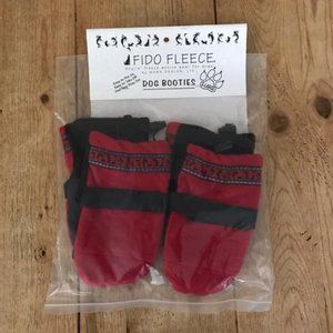 Red Black XL Fido Dog Fleece Winter Boots Booties